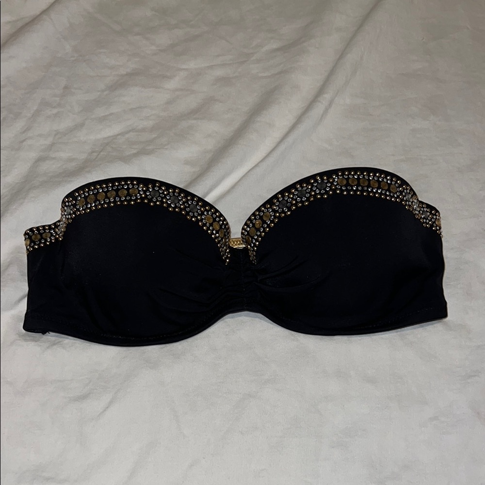 Embellished Strapless Bikini Top